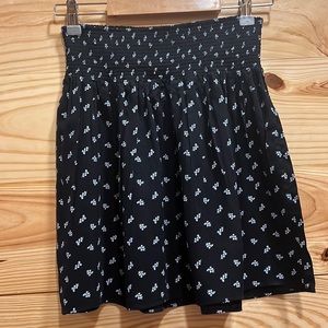 Mossimo black skirt with white flowers